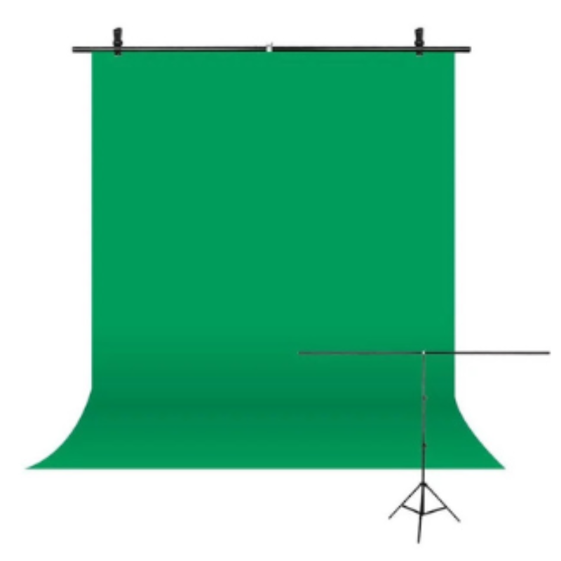 ฉากพร้อมผ้า Background light stand series T Stand + Green Screen Cotton