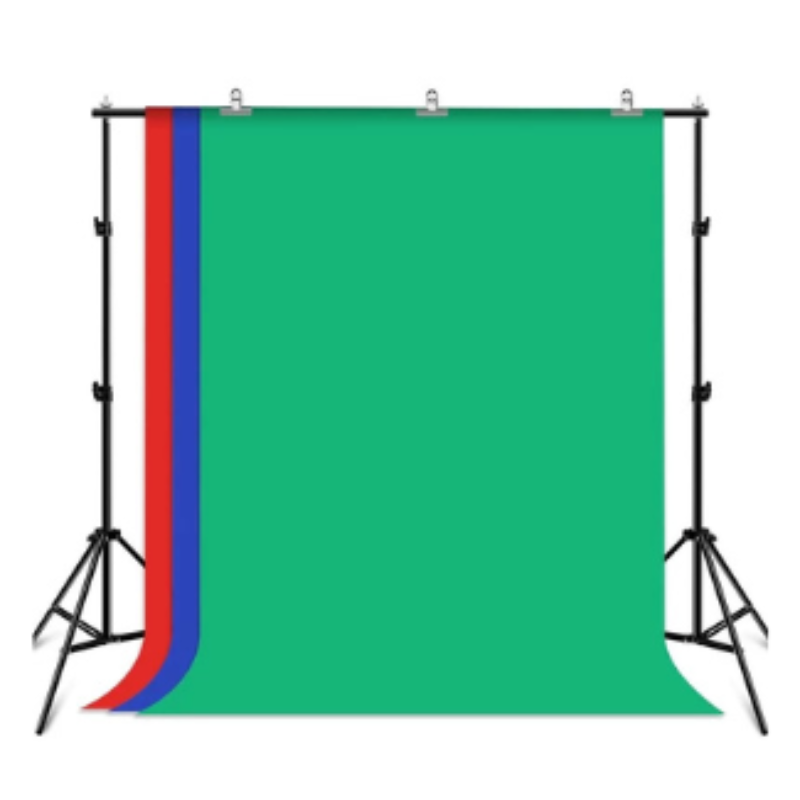 โครงฉากสำหรับถ่ายภาพขนาด 2×2 เมตร พร้อมผ้าฉาก 3สี แดง เขียว น้ำเงิน