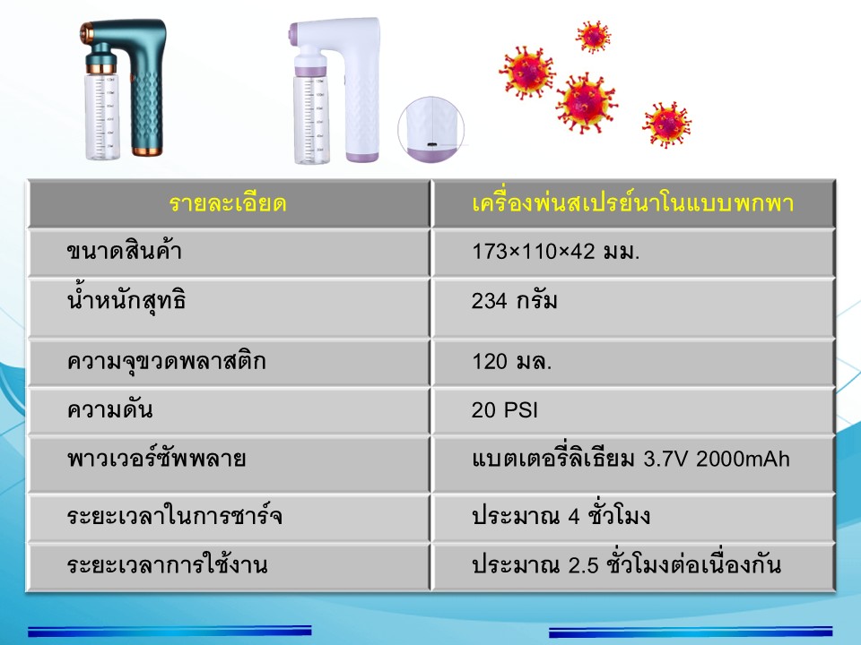 เครื่องพ่นสเปรย์นาโนแบบพกพาใช้งานได้หลากหลาย 38